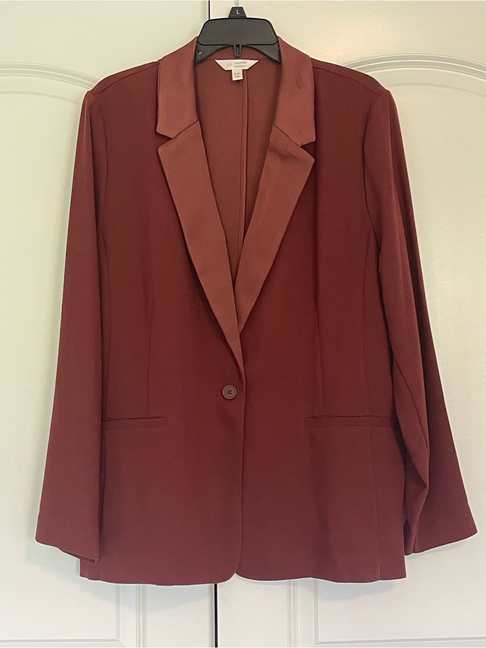 LC Lauren Conrad Burgundy Single-Button Blazer
